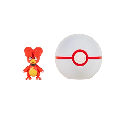 Jazwares Pokemon Clip N Go Magby and Premier Ball