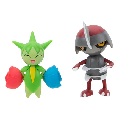 Jazwares Pokemon Pawniard and Roselia Battle Figure Set 2-Pack