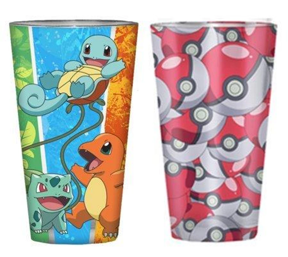 Pokemon Starters Evolution 16 oz Pint Glass Set - 2-Pack