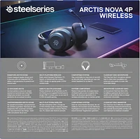 SteelSeries Arctis Nova 4P Wireless Gaming Headset for PC, Switch, Meta Quest 2, PlayStation