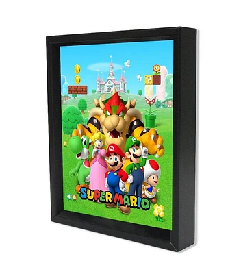 Super Mario - Mario and Friends 9-in x 11-in 3D Lenticular Shadow Box