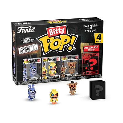 Funko Bitty POP! Five Nights at Freddy's 0.9-in Vinyl Figure Set 4-Pack (Bonnie, Chica, Freddy, Mystery Pop!)