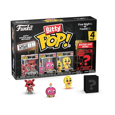 Funko Bitty POP! Five Nights at Freddy's 0.9-in Vinyl Figure Set 4-Pack (Foxy the Pirate, Cupcake, Chica, Mystery Pop!)