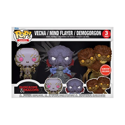 Funko POP! Dungeons and Dragons Vecna, Mind Flayer, Demogorgon Vinyl Figure 3-Pack GameStop Exclusive