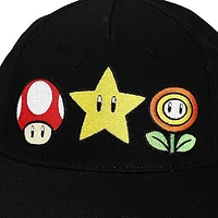 Super Mario Brothers Power-Ups Black Traditional Adjustable Hat