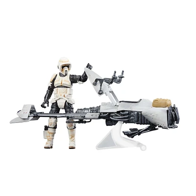 Hasbro Star Wars Vintage Collection Star Wars: The Mandalorian Speeder Bike, Scout Trooper and Grogu 3.75-in Vehicle and Action Figure