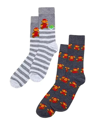 Mario Retro 8-Bit Crew Socks 2-Pack