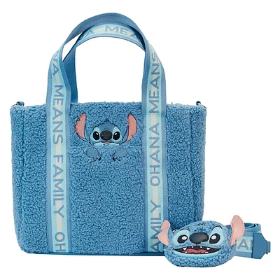 Loungefly Disney Lilo and Stitch - Stitch Plush Tote Bag with Coin Bag