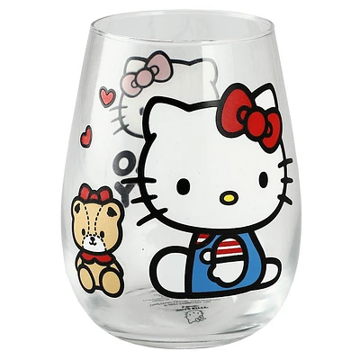 Hello Kitty Character Pose 16 oz Contour Wine Glass