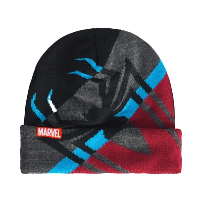 Marvel Spider-Man Multi Color Stripe with Woven Label Beanie