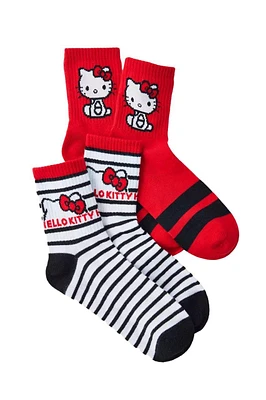 Hello Kitty Red Crew 2 Pack Socks