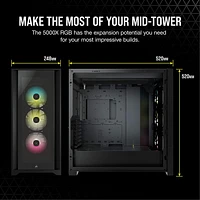 Corsair iCUE 5000X RGB Black Computer Case CC9011212WW