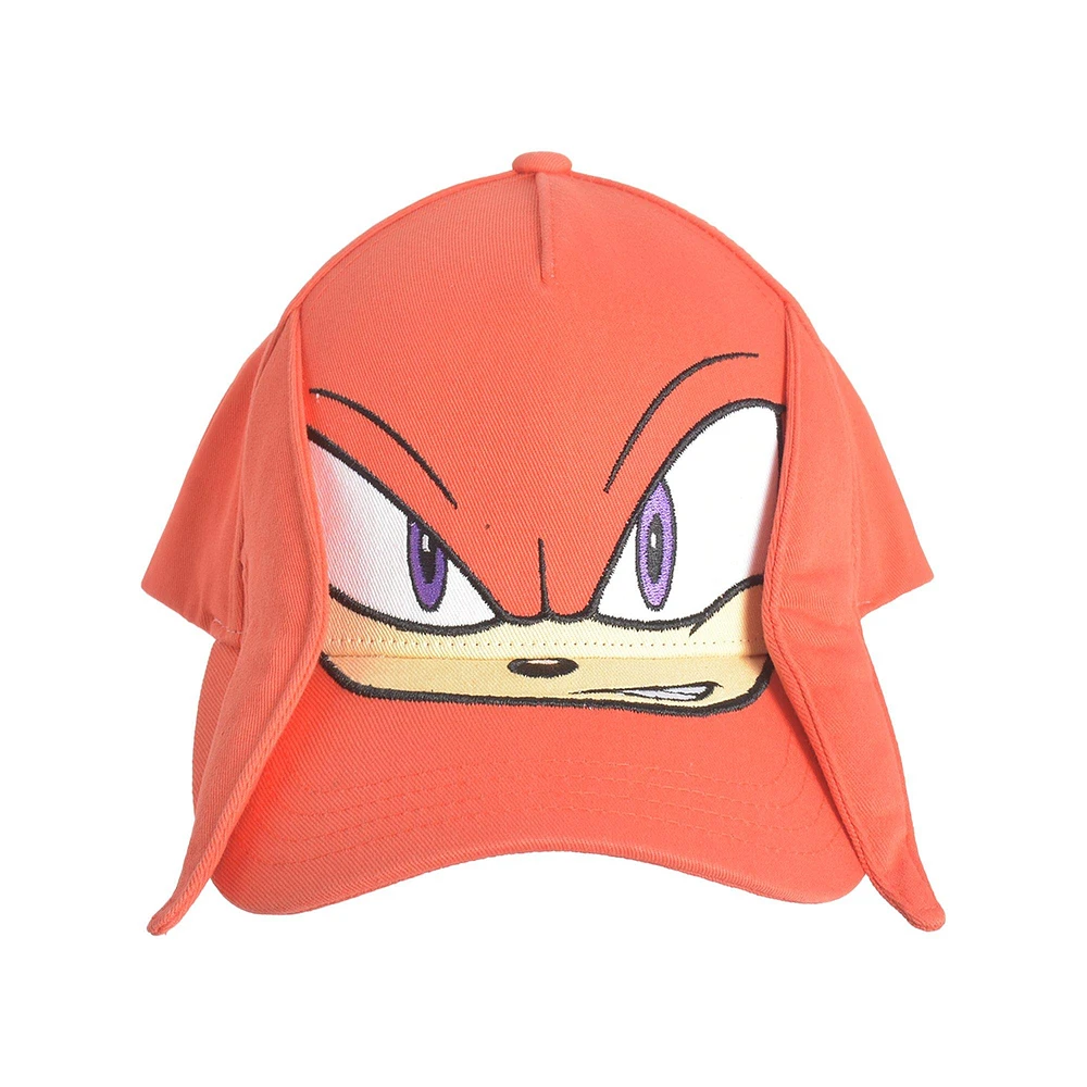 Sonic the Hedghog Knuckles 3D Quills Face Snapback Hat with Ears