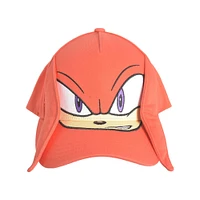 Sonic the Hedghog Knuckles 3D Quills Face Snapback Hat with Ears