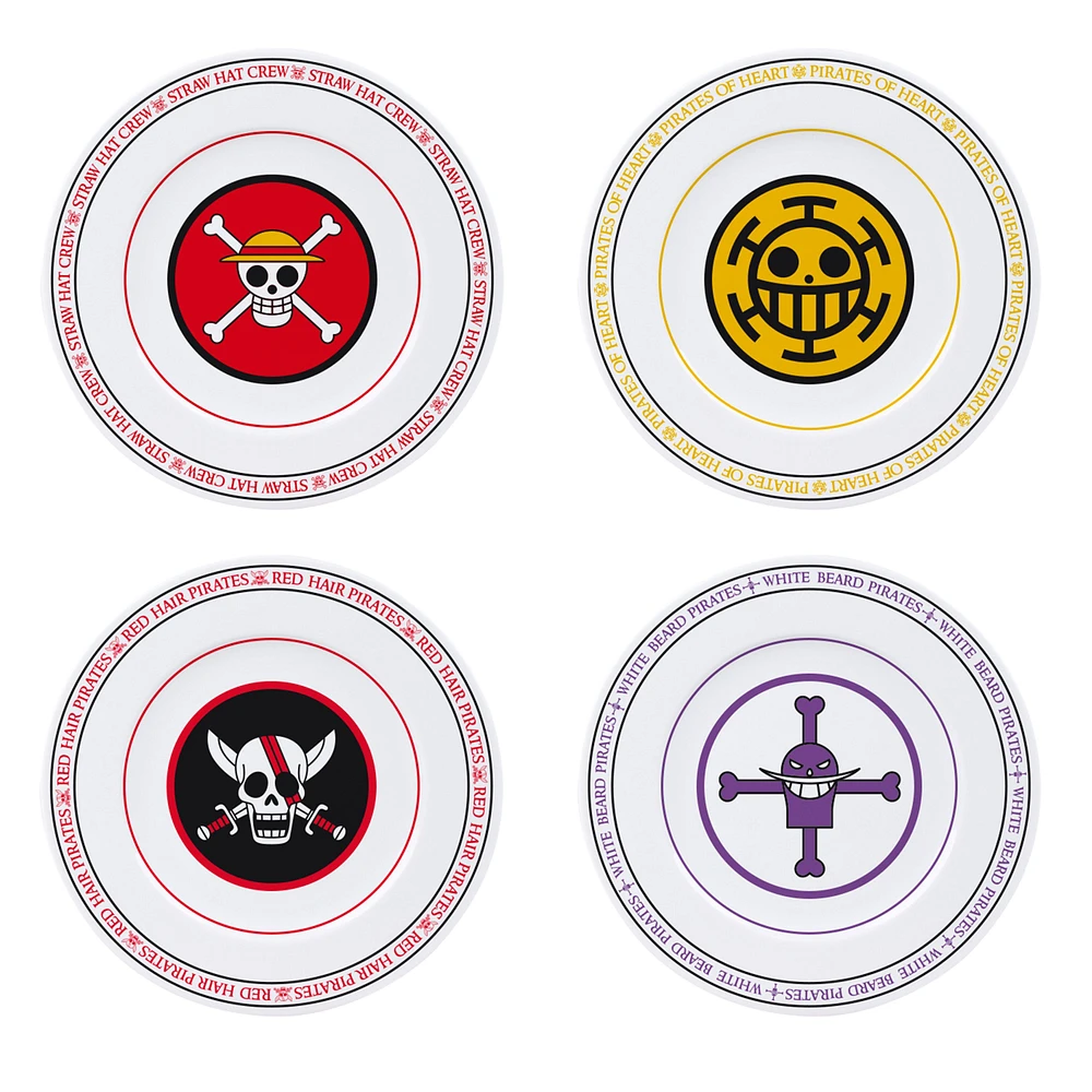 ABYstyle One Piece Pirate Emblems 4-Piece Plate Set