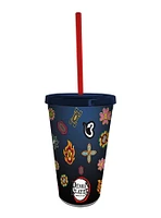 ABYStyle Demon Slayer: Kimetsu no Yaiba Tumbler with Straw, Notebook, and Keychain Set