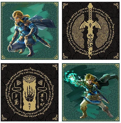 The Legend of Zelda: Tears of the Kingdom Link and Symbols 8x8-in Canvas 4-Pack