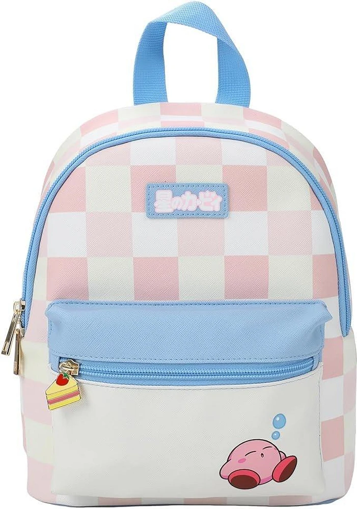 Kirby Sleeping Pink Checkered Mini Backpack