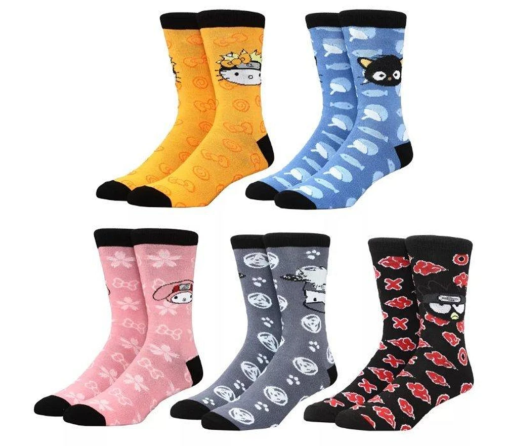 Sanrio X Naruto Casual Crew Socks 5-Pack