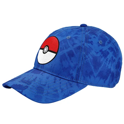 Pokeball Embroidered Blue Tie Dye Men's Cotton Twill Pokemon Adjustable Hat