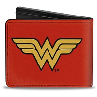 Buckle-Down DC Comics Wonder Woman Logo Red Vegan Leather Bifold Wallet