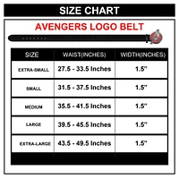 Buckle-Down Marvel Avengers Logo with Red Crystal Rhinestones Black Vegan Leather Belt