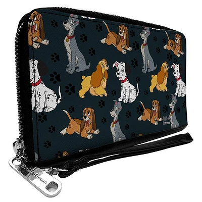 Buckle-Down Disney Dogs Group Collage Paws Vegan Leather Zip Around Wallet