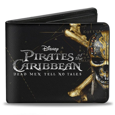 Buckle-Down Disney Pirates of the Caribbean Skull Icon Vegan Leather Bifold Wallet