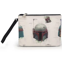 Buckle-Down Star Wars: The Book of Boba Fett Helmet Schematic Vegan Leather Wallet Single Pocket Wristlet