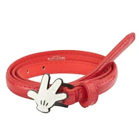 Buckle-Down Disney Mickey Mouse Hand Red Vegan Leather Belt