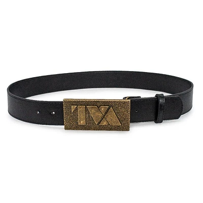 Buckle-Down Marvel Loki TVA Time Variance Authority Black Vegan Leather Belt