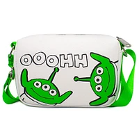 Buckle-Down Disney Toy Story Alien Faces Ooohh Pose White Vegan Leather Crossbody Bag