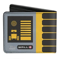 Buckle-Down Disney WALL-E Pose Tread Solar Charge Level Icon Men's Vegan Leather Bifold Wallet