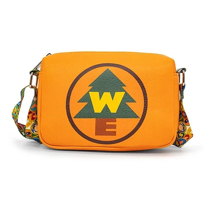 Buckle-Down Disney Up Wilderness Explorers WE Badge Orange Vegan Leather Cross Body Bag