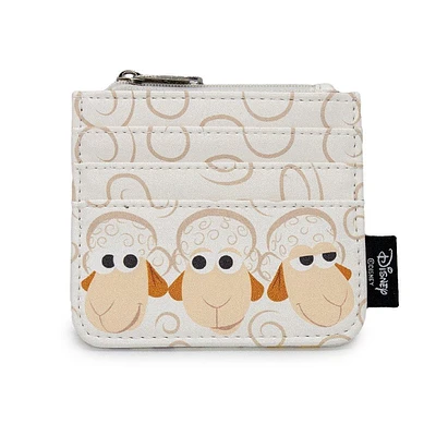 Buckle-Down Disney Toy Story 4 Sheep Trio Billy Goat and Gruff Pose White Vegan Leather ID Zip Top Wallet