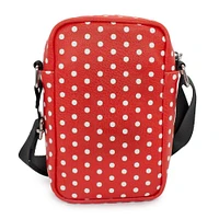 Disney Minnie Mouse Polka Dots with Ears and Bow Red Vegan Leather Cross Body Bag