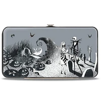 Buckle-Down Disney Nightmare Before Christmas Jack Sally Zero Cemetery Scene Vegan Leather Hinged Wallet