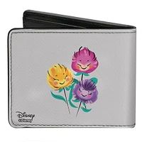 Buckle-Down Disney Alice and Cheshire Cat Face Flowers of Wonderland Vegan Leather Bifold Wallet