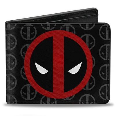 Buckle-Down Marvel Comics Deadpool Logo Monogram Vegan Leather Bifold Wallet