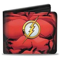 Buckle-Down DC Comics Flash Chest Logo Vegan Leather Bifold Wallet