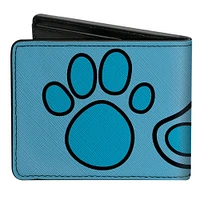 Buckle-Down Nickelodeon Blues Clues Face and Paw Print Vegan Leather Bifold Wallet