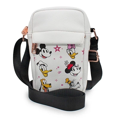 Buckle-Down Disney Sensational Six Smiling Faces with Vegan Leather Crossbody Bag