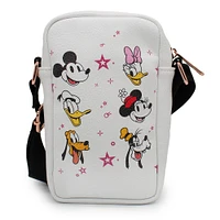 Buckle-Down Disney Sensational Six Smiling Faces with Vegan Leather Crossbody Bag