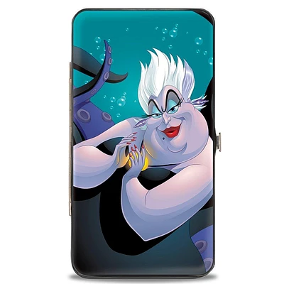 Buckle-Down Disney Ursula Pose Jetstream Face Bubbles Blue Vegan Leather Wallet