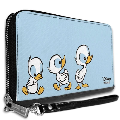 Buckle-Down Disney Lilo and Stitch Ducklings Pose Baby Blue Vegan Leather Zip Around Wallet