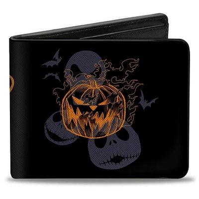 Buckle-Down Disney The Nightmare Before Christmas Jack The Pumpkin King Men's Vegan Leather Bifold Wallet