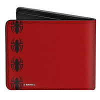 Buckle-Down Marvel Comics Spider Man Face Close Up Spiders Men's Vegan Leather Bifold Wallet