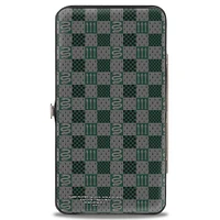 Buckle-Down The Wizarding World of Harry Potter Slytherin Crest Heraldry Checkers Vegan Leather Hinged Wallet