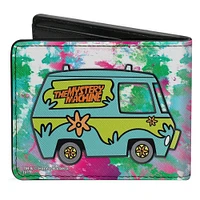 Buckle-Down Scooby Doo - Scooby and Shaggy Smiling Mystery Machine Splatter Men's Vegan Leather Bifold Wallet