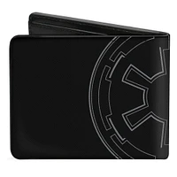 Buckle-Down Star Wars Aurebesh Dark Side Galactic Empire Insignia Men's Vegan Leather Bifold Wallet